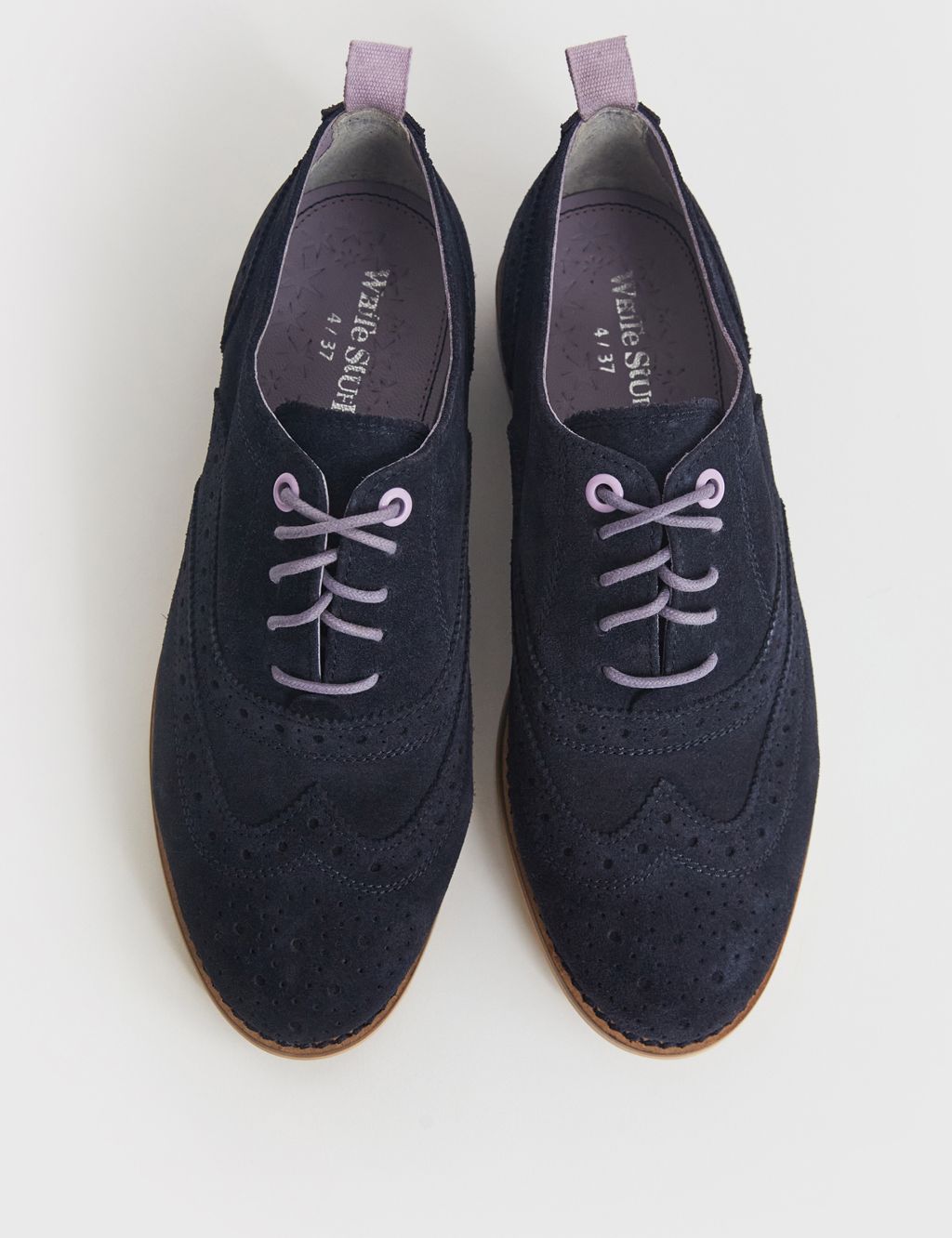Suede Lace Up Flat Brogues image 4