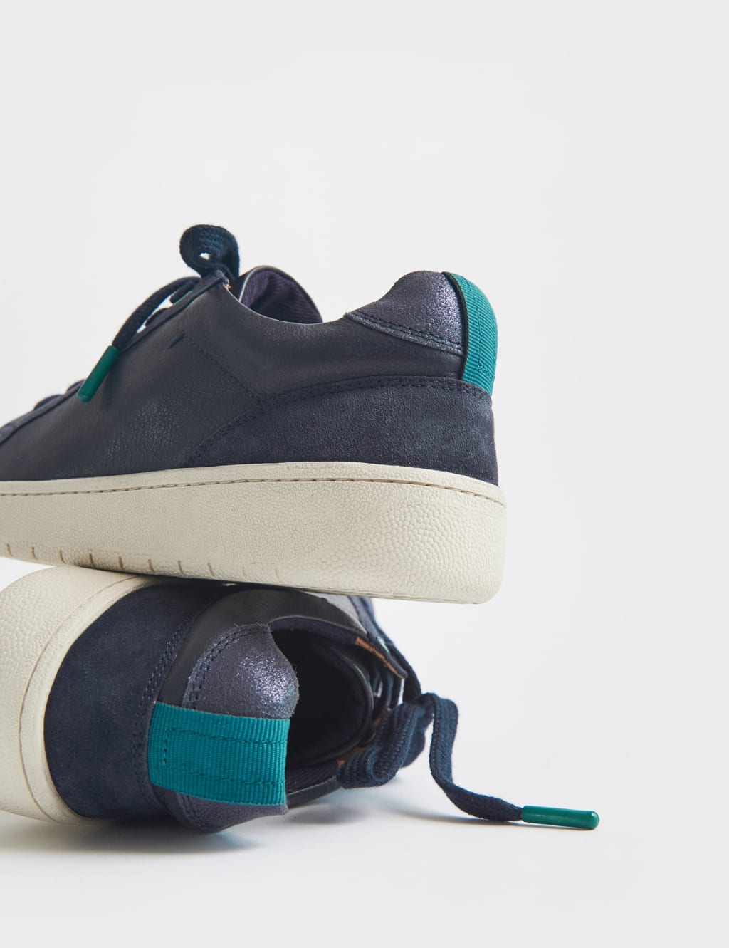 Leather Lace Up Trainers image 4