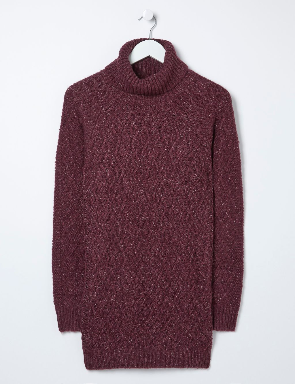Cable Knit Roll Neck Jumper with Cotton image 2