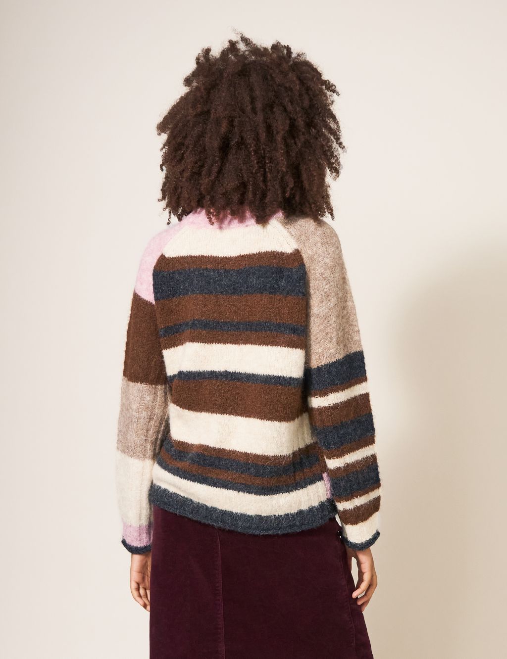 Colour Block Crew Neck Jumper with Wool image 3