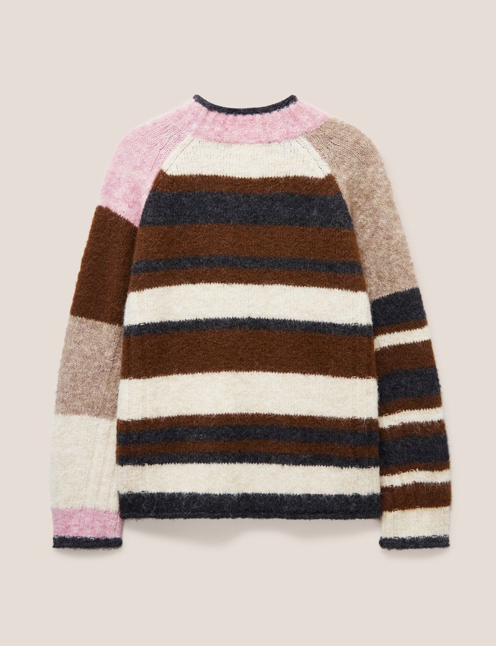 Colour Block Crew Neck Jumper with Wool image 6