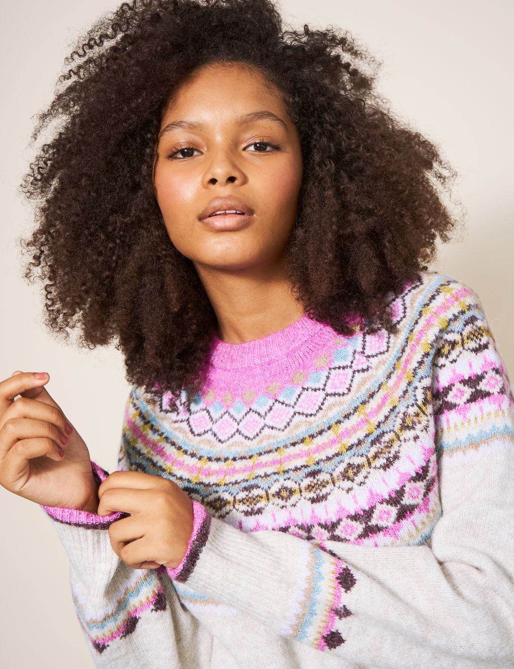 Fair Isle Crew Neck Jumper with Wool image 4