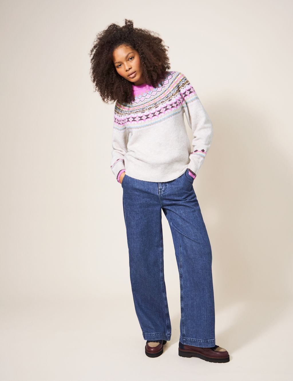 Fair Isle Crew Neck Jumper with Wool image 5