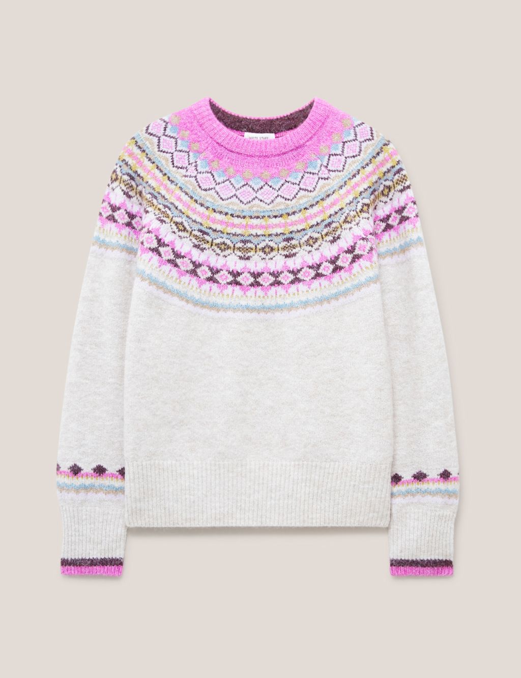 Fair Isle Crew Neck Jumper with Wool image 1