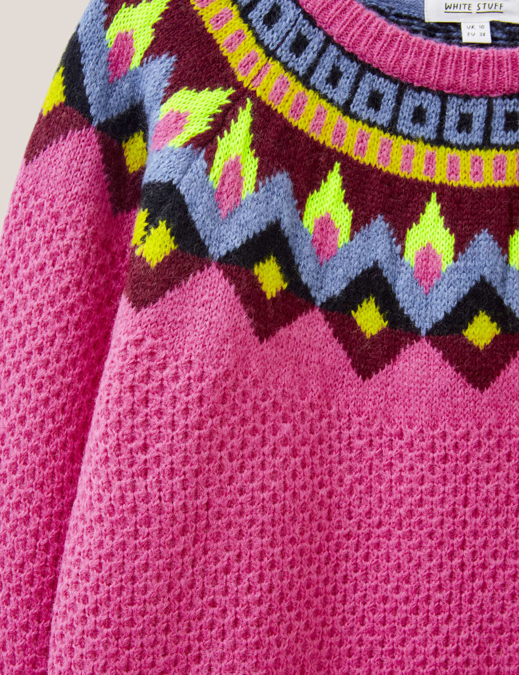 Patterned Crew Neck Jumper with Wool image 6