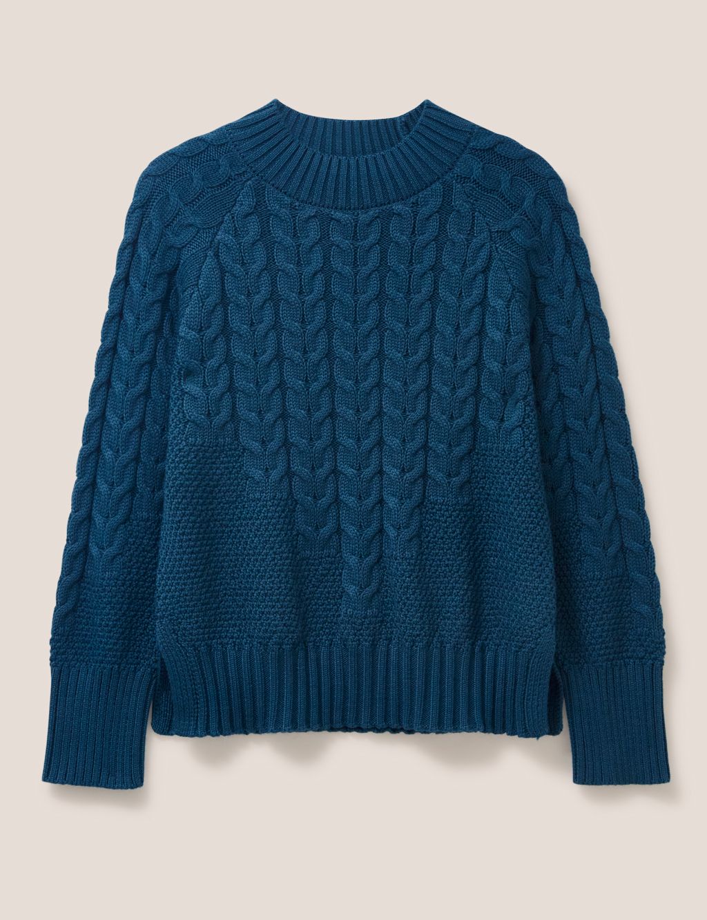 Wool Blend Cable Knit Crew Neck Jumper image 2