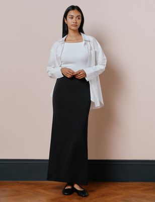 Albaray Womens Jersey Maxi Pencil Skirt - 8 - Black, Black