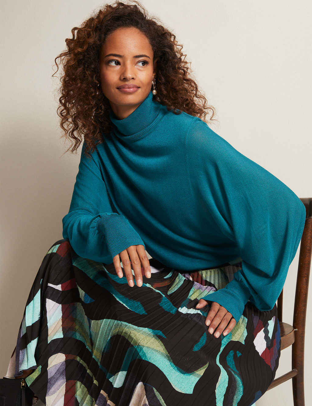 Printed Pleated Midaxi Skirt image 7