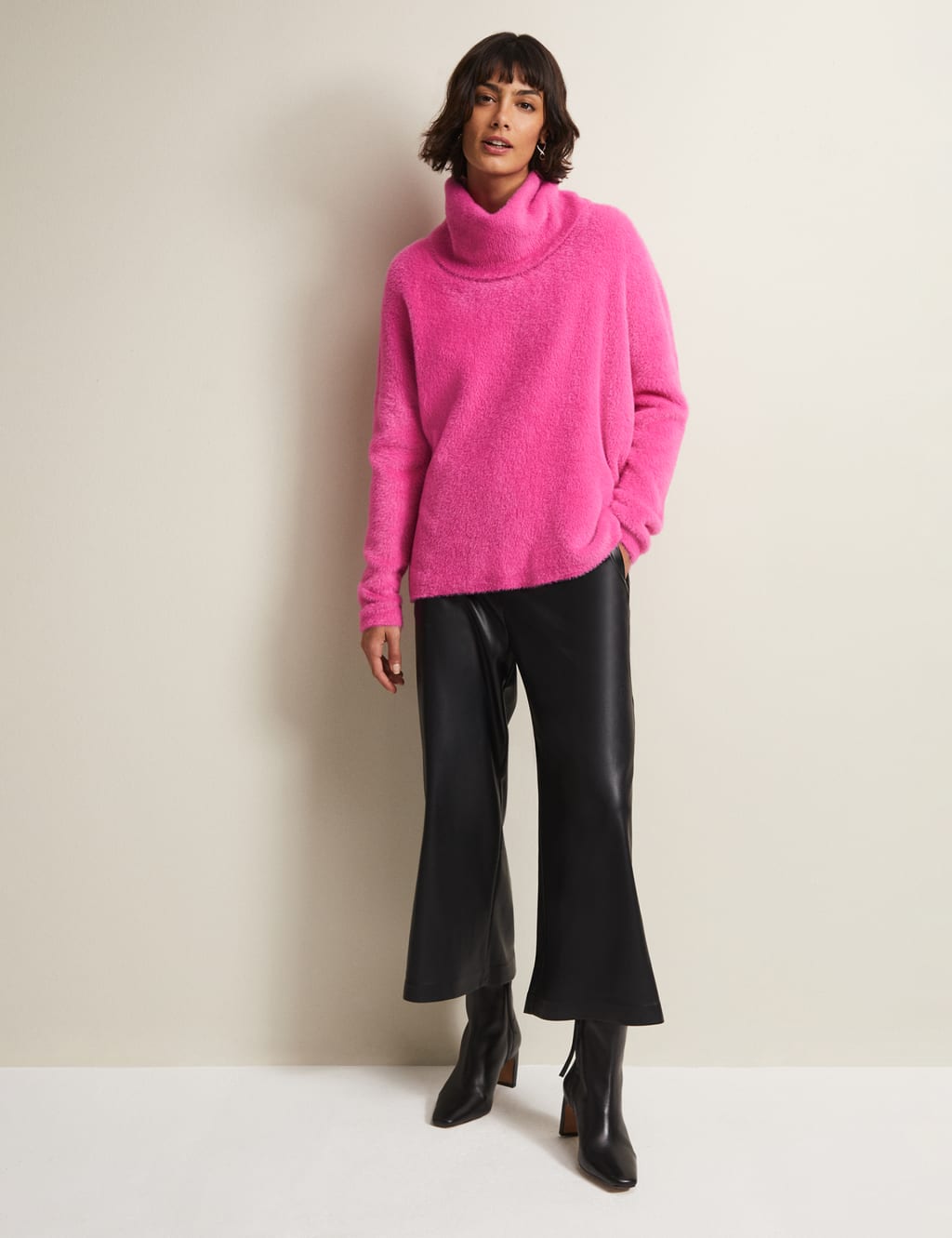 Textured Roll Neck Knitted Top image 3
