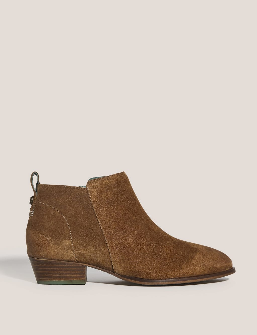 Suede Block Heel Ankle Boots