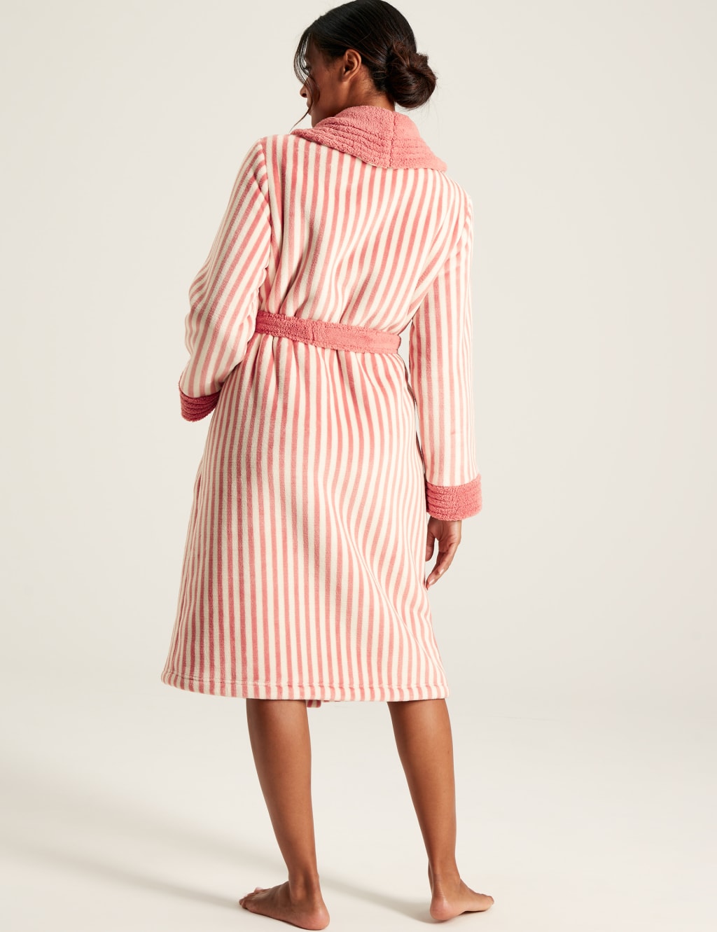 Cotton Modal Fleece Striped Dressing Gown image 5