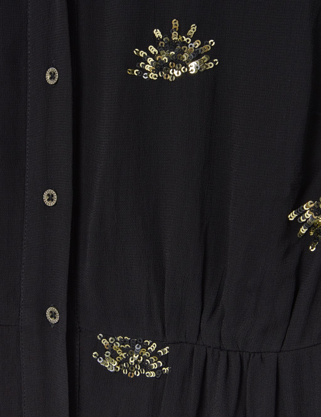 Sequin Button Through Midi Waisted Dress image 6