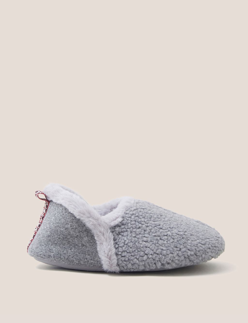 Borg Faux Fur Lined Moccasin Slippers