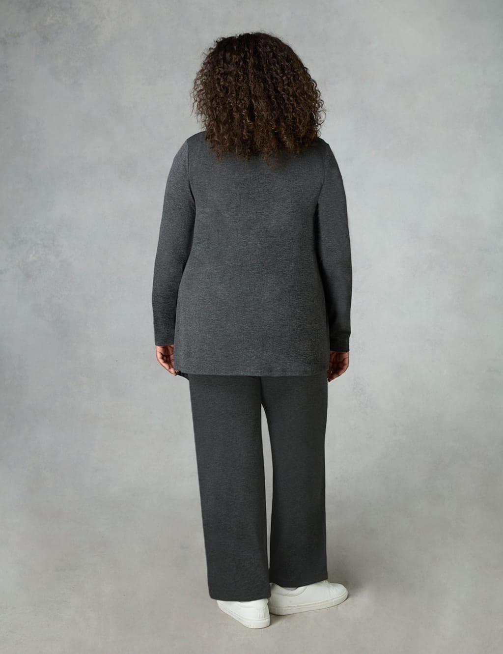 Marl Elasticated Waist Relaxed Trousers image 4