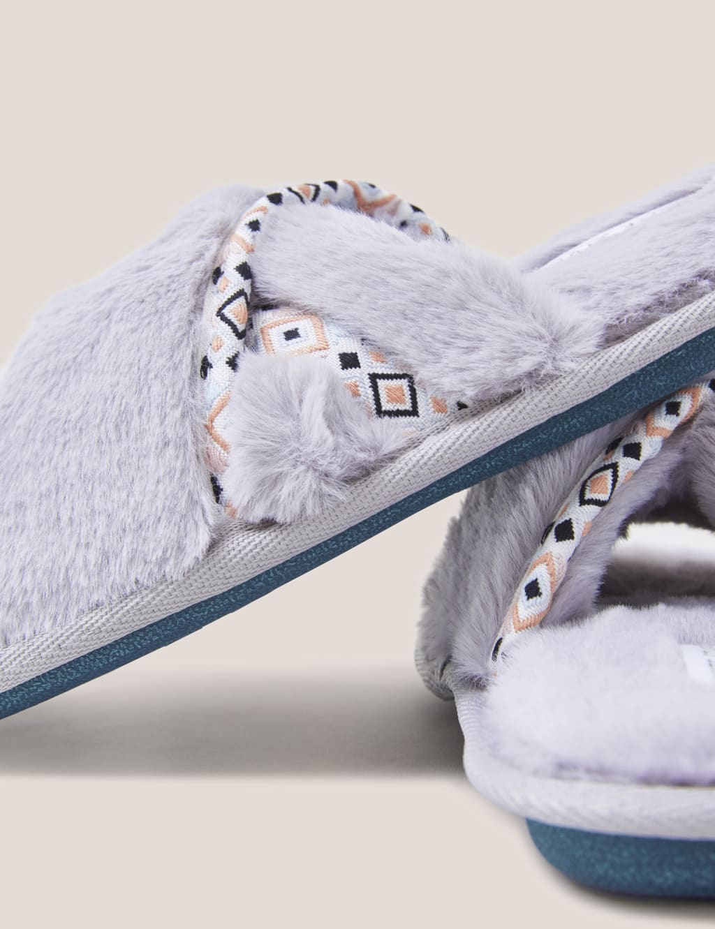 Faux Fur Open Toe Mule Slippers image 3