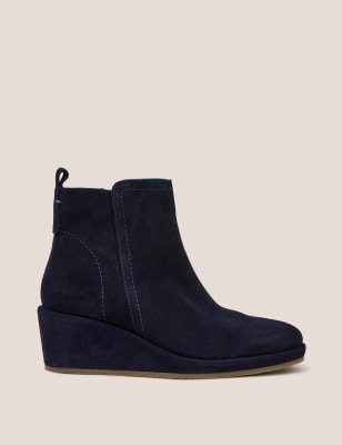 Navy wedge 2024 boots uk