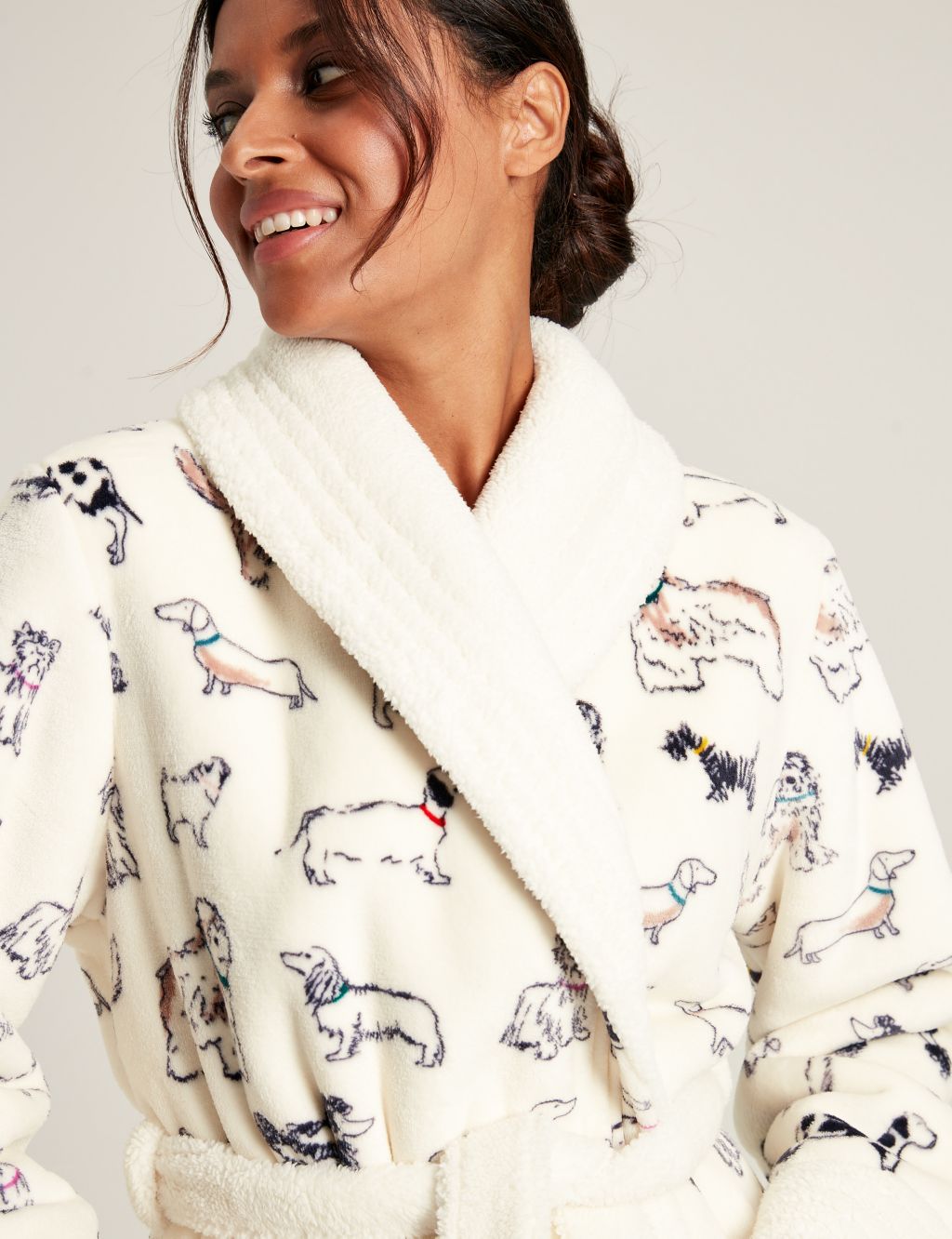 Cotton Modal Dog Print Dressing Gown image 2