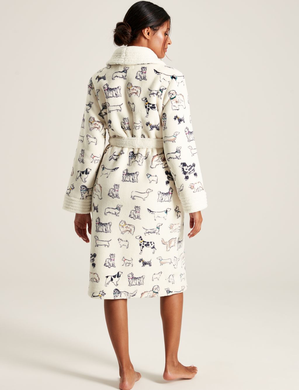 Cotton Modal Dog Print Dressing Gown image 3