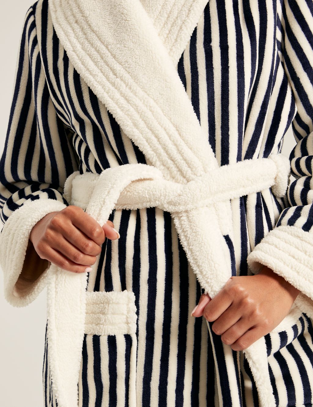 Cotton Modal Striped Dressing Gown image 4