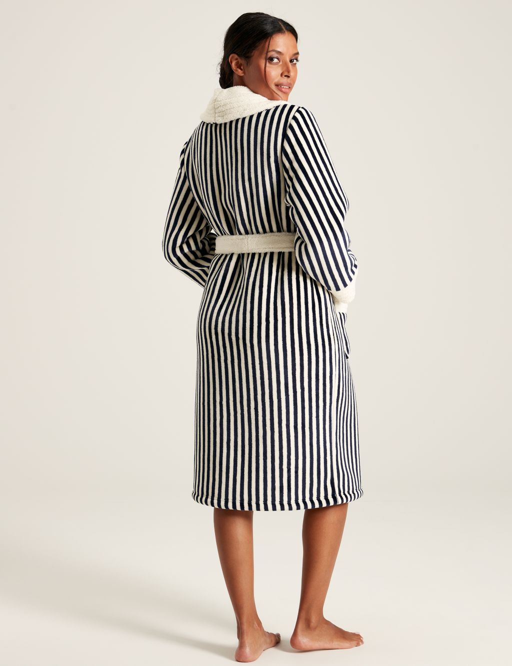 Cotton Modal Striped Dressing Gown image 5