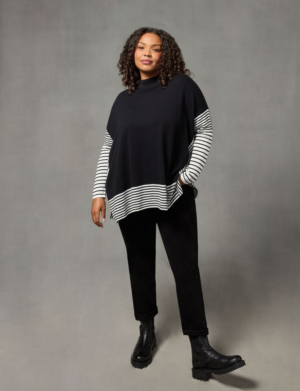 Cotton Blend Striped Relaxed Jumper image 5