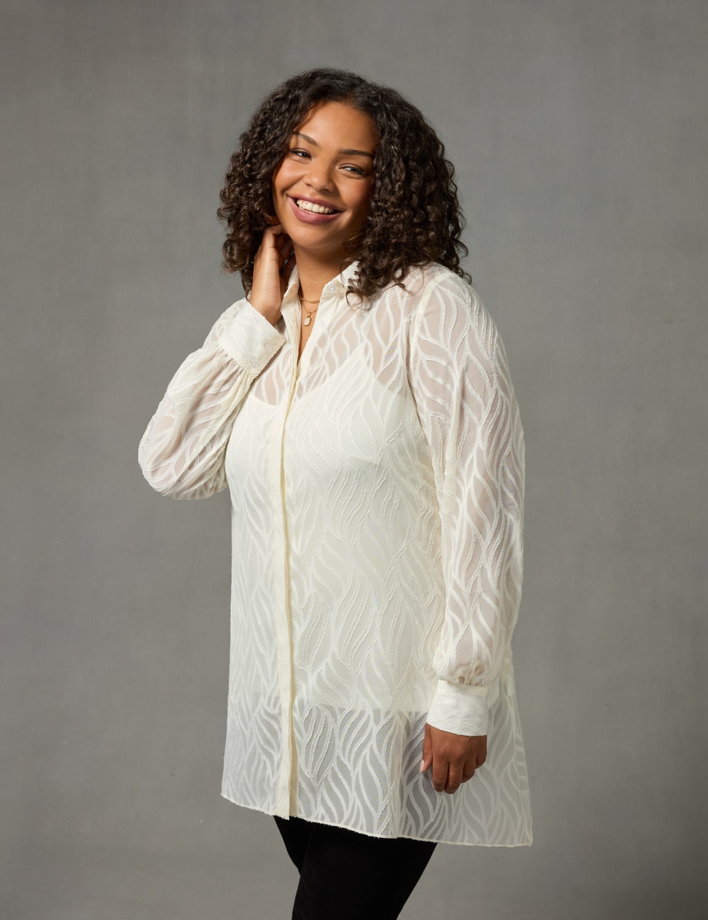 Textured Relaxed Longline Shirt image 3