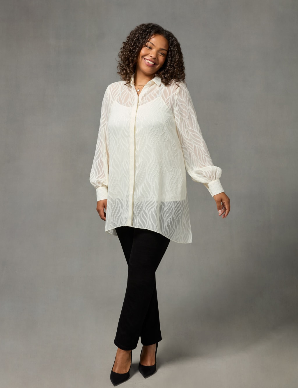 Textured Relaxed Longline Shirt image 6
