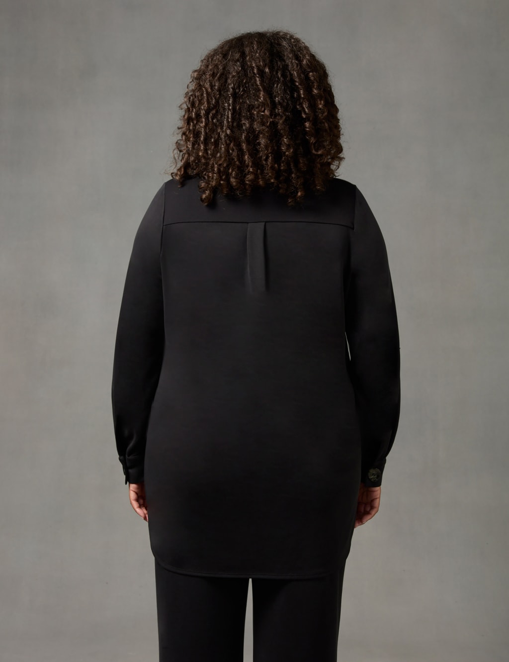 Jersey Collared Longline Relaxed Shirt image 3