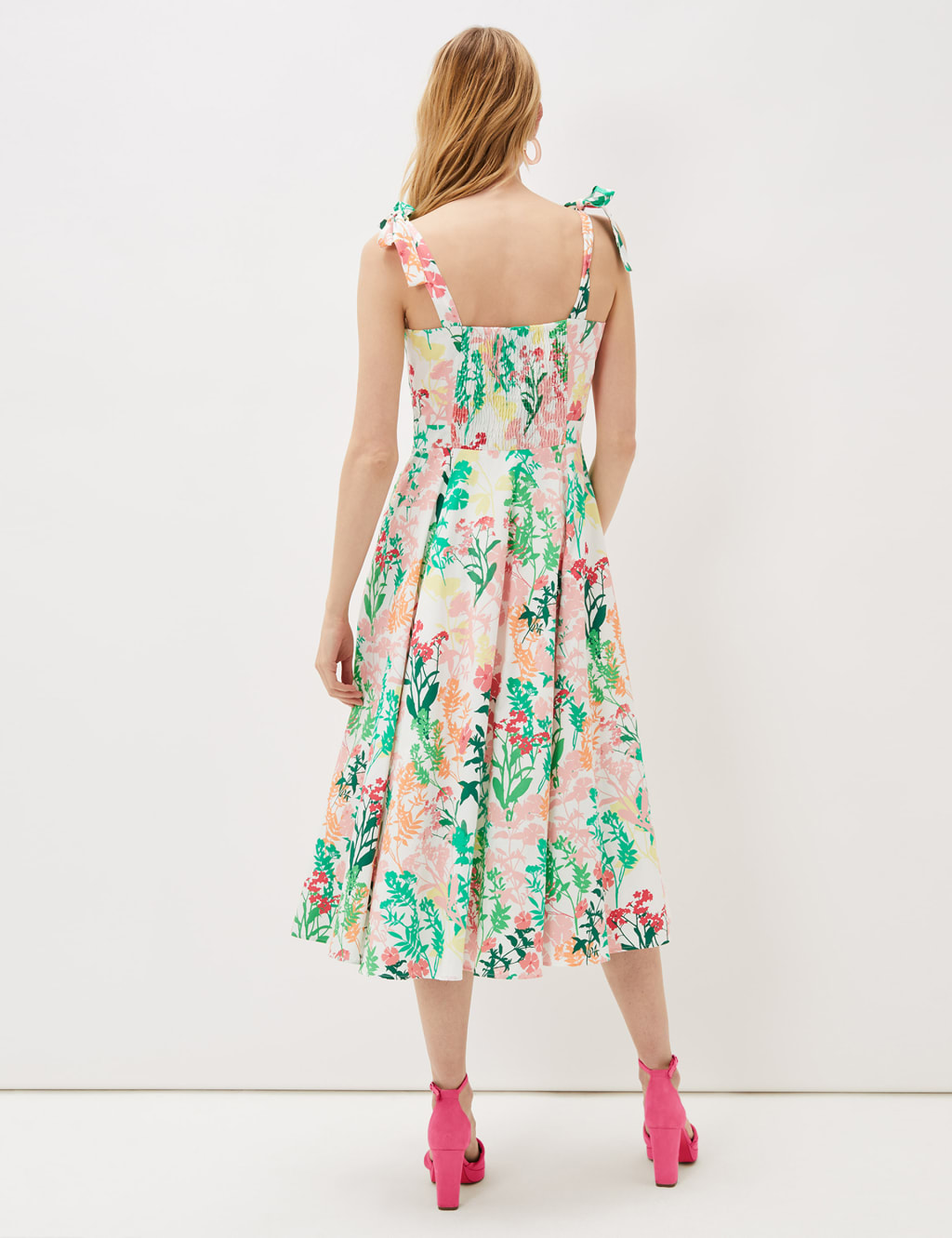 Pure Cotton Floral Knee Length Tea Dress image 4