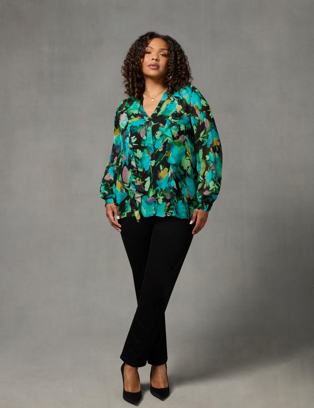 Floral Frill Detail Blouse image 1