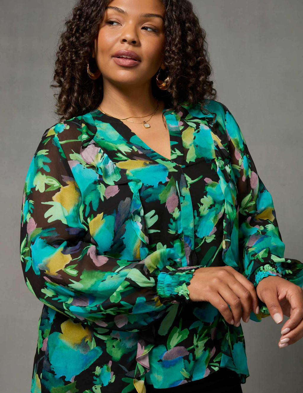 Floral Frill Detail Blouse image 5