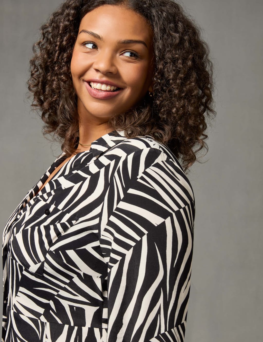 Printed Midi Shirt Dress image 5