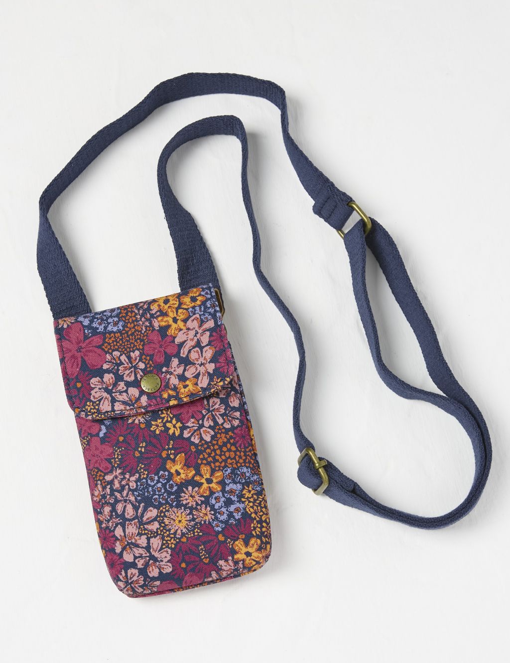 Canvas Floral Cross Body Phone Bag