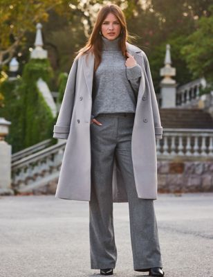 Sosandar Womens Double Breasted Longline Tailored Coat - 6 - Grey, Grey