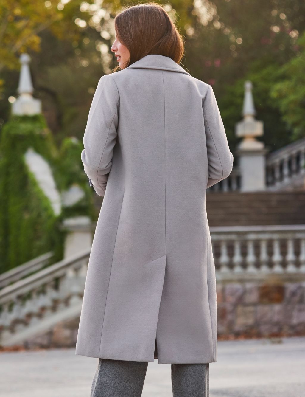 Double Breasted Longline Tailored Coat image 3