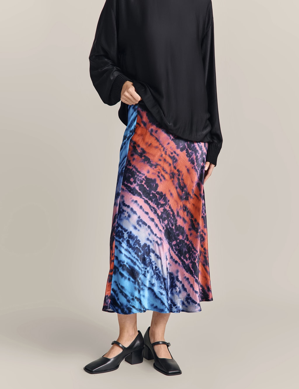 Printed Midaxi A-Line Skirt image 2