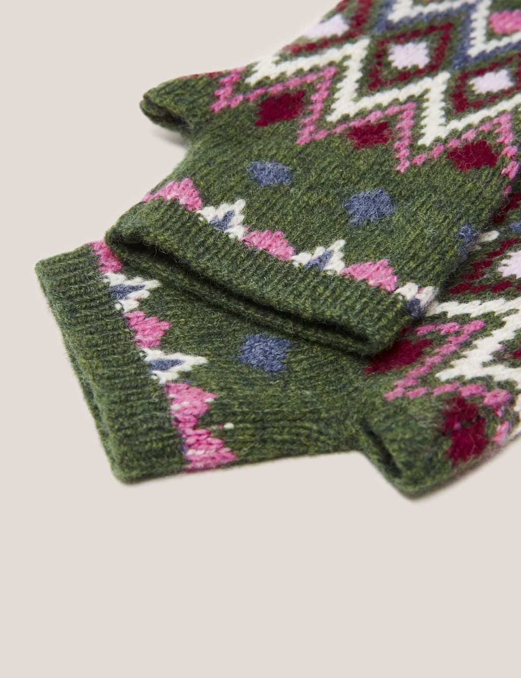 Wool Rich Fair Isle Handwarmer Gloves image 2