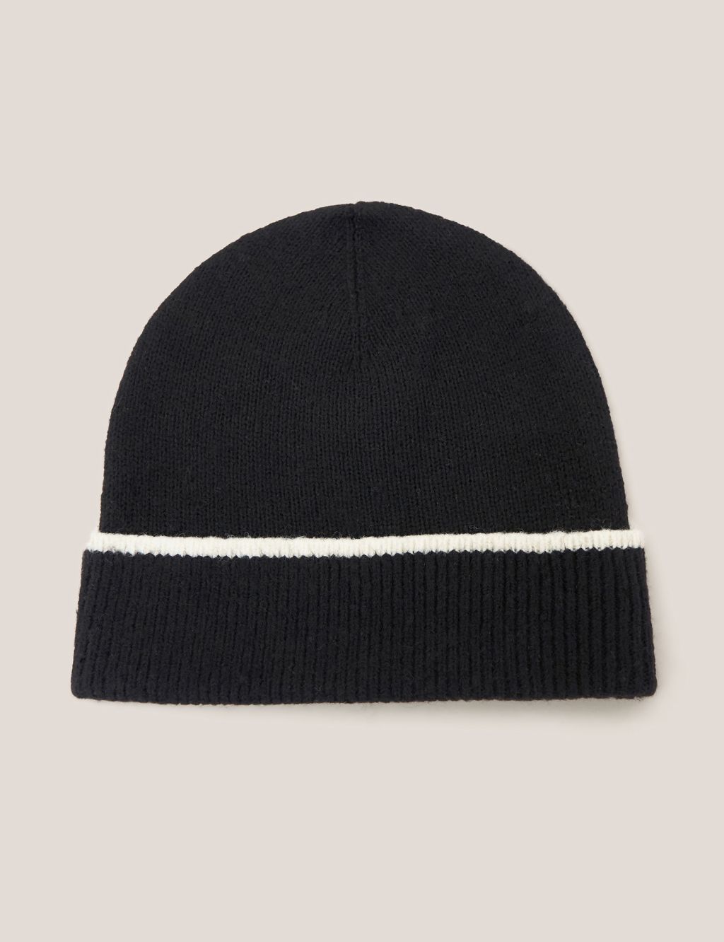 Knitted Turn Up Beanie Hat image 1