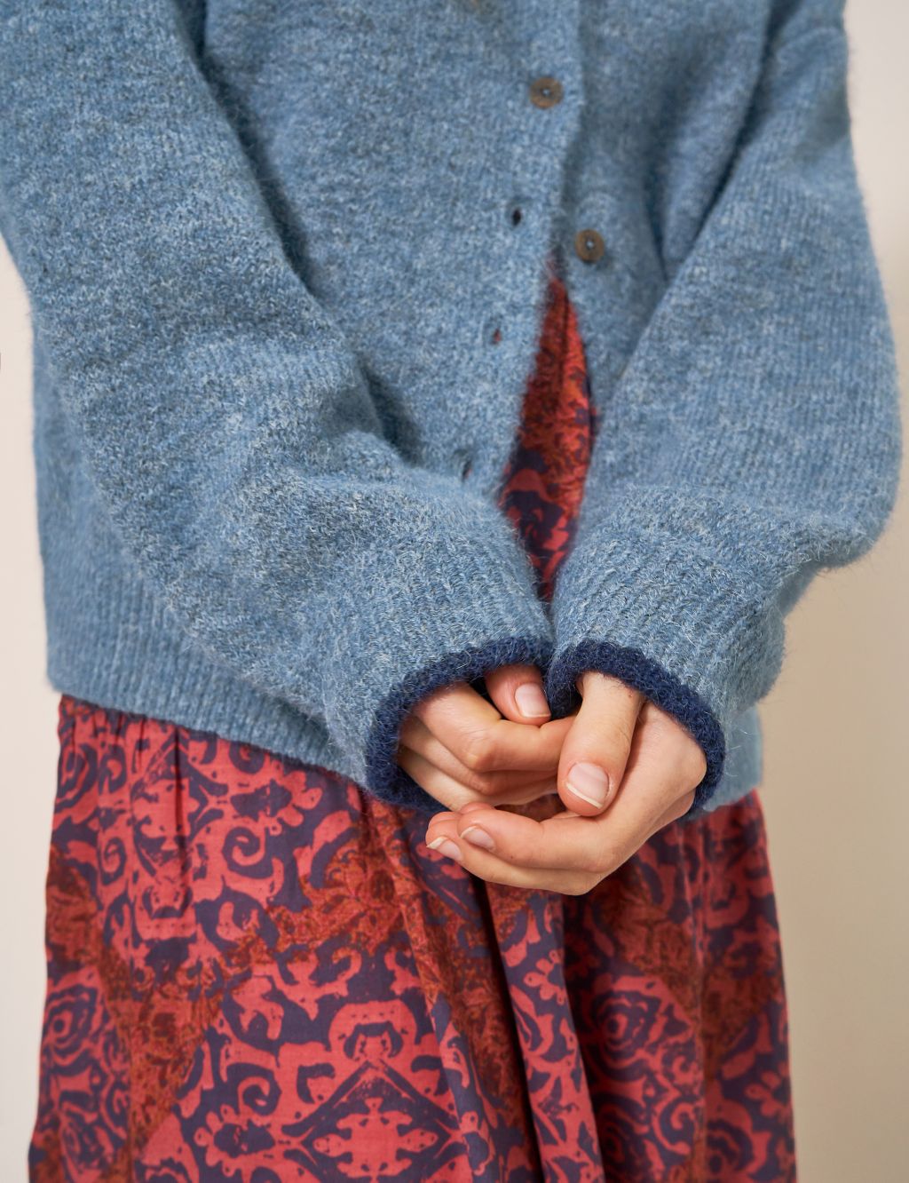 Button Through Bomber Cardigan with Wool image 4