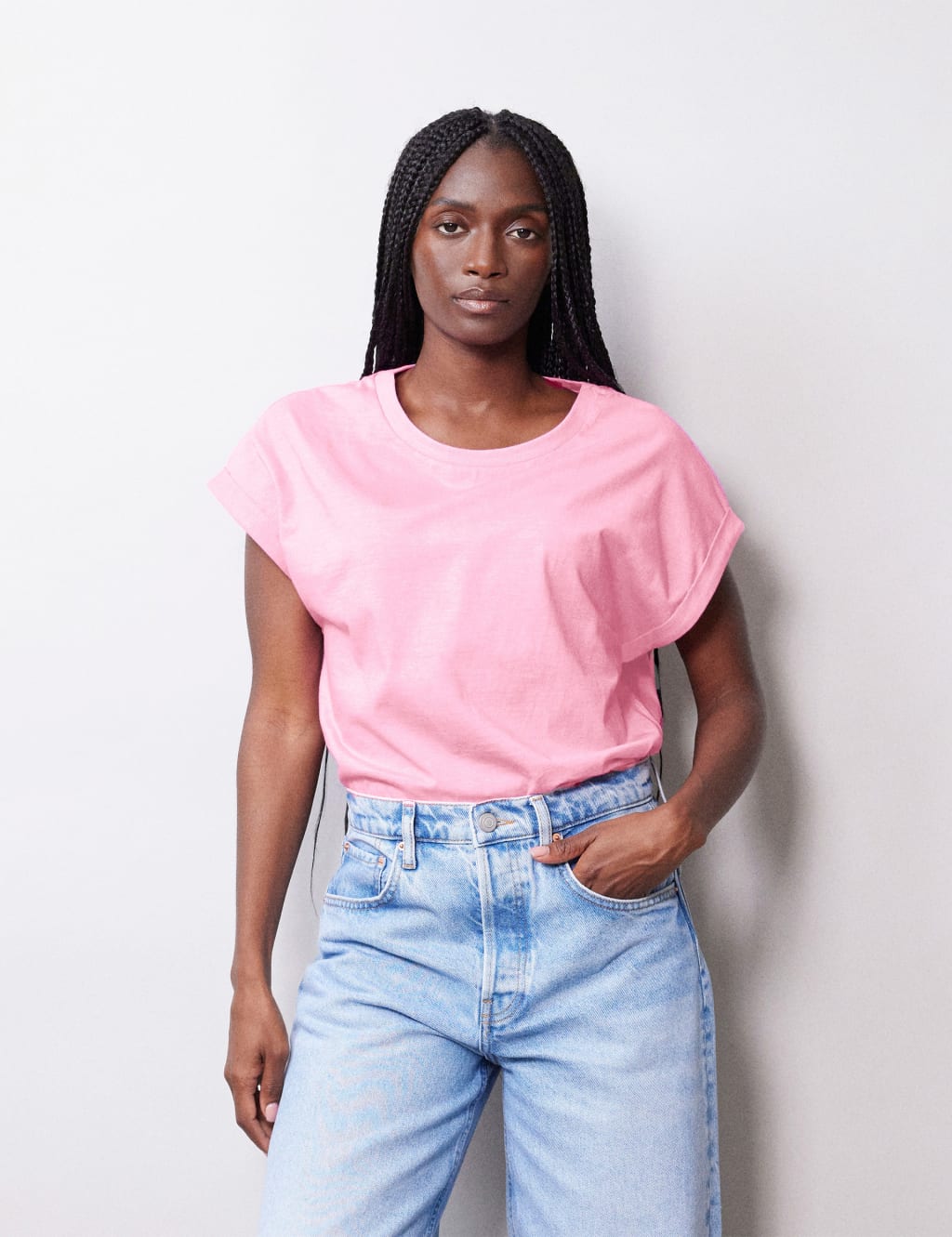 Pink T-Shirts Summer Women Cotton Tops SJ961707