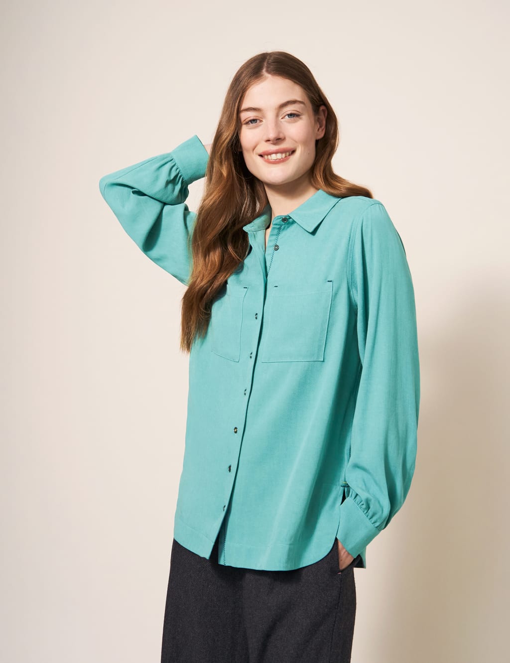Lyocell™ Rich Collared Relaxed Shirt image 1