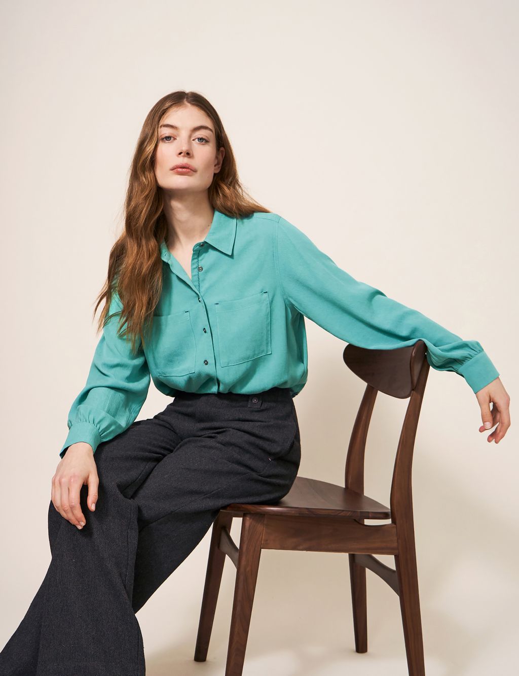 Lyocell™ Rich Collared Relaxed Shirt image 4