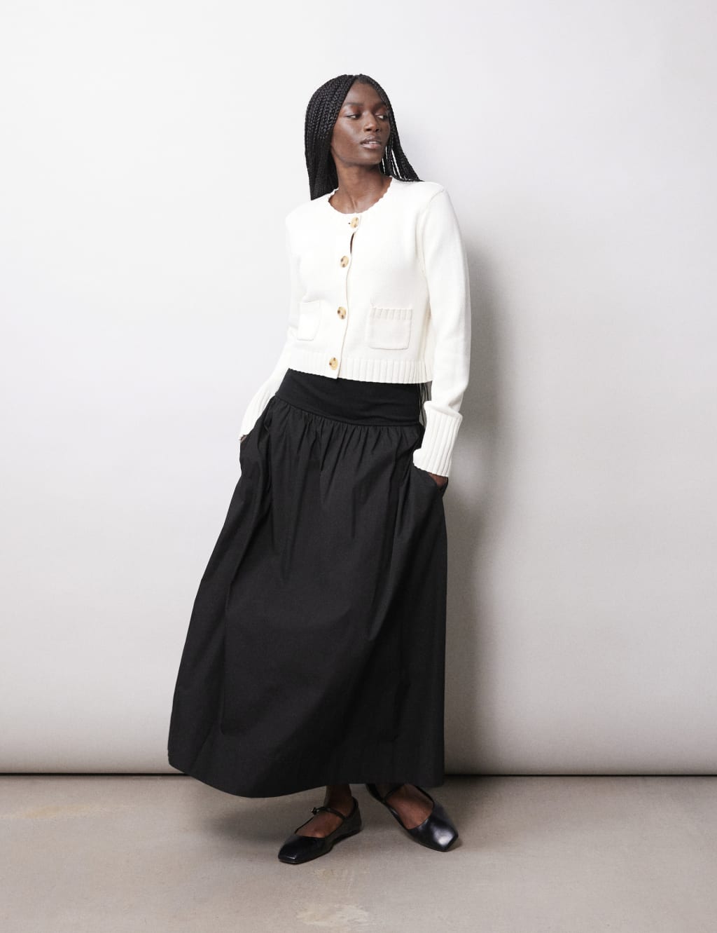 Pure Cotton Maxi A-Line Skirt image 1