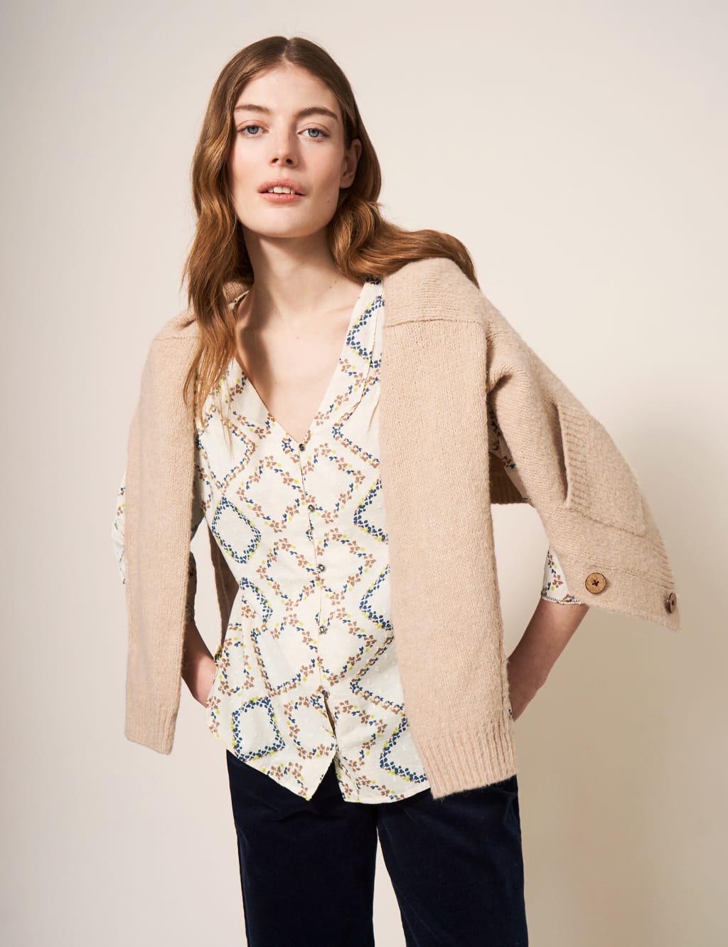 Organic Cotton Printed Embroidered Blouse image 5