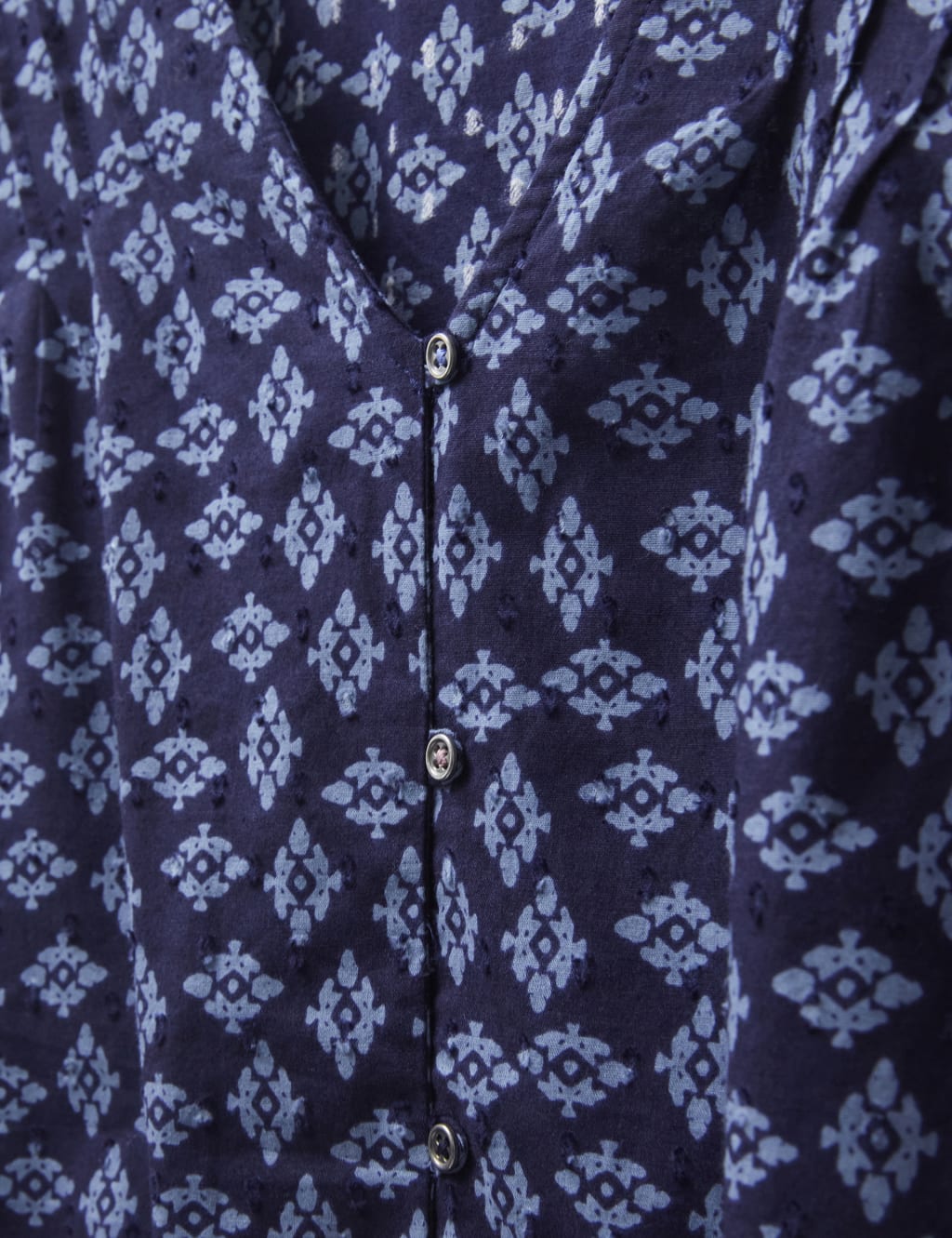 Organic Cotton Geometric V-Neck Blouse image 6