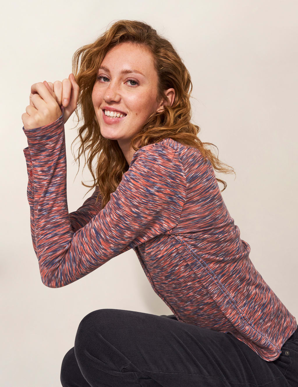 Cotton Rich Printed Ribbed Collared Shirt image 3