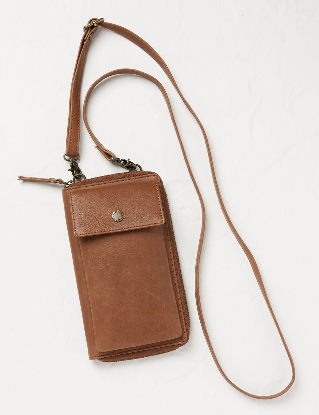 Leather Zip Around Mini Cross Body Bag