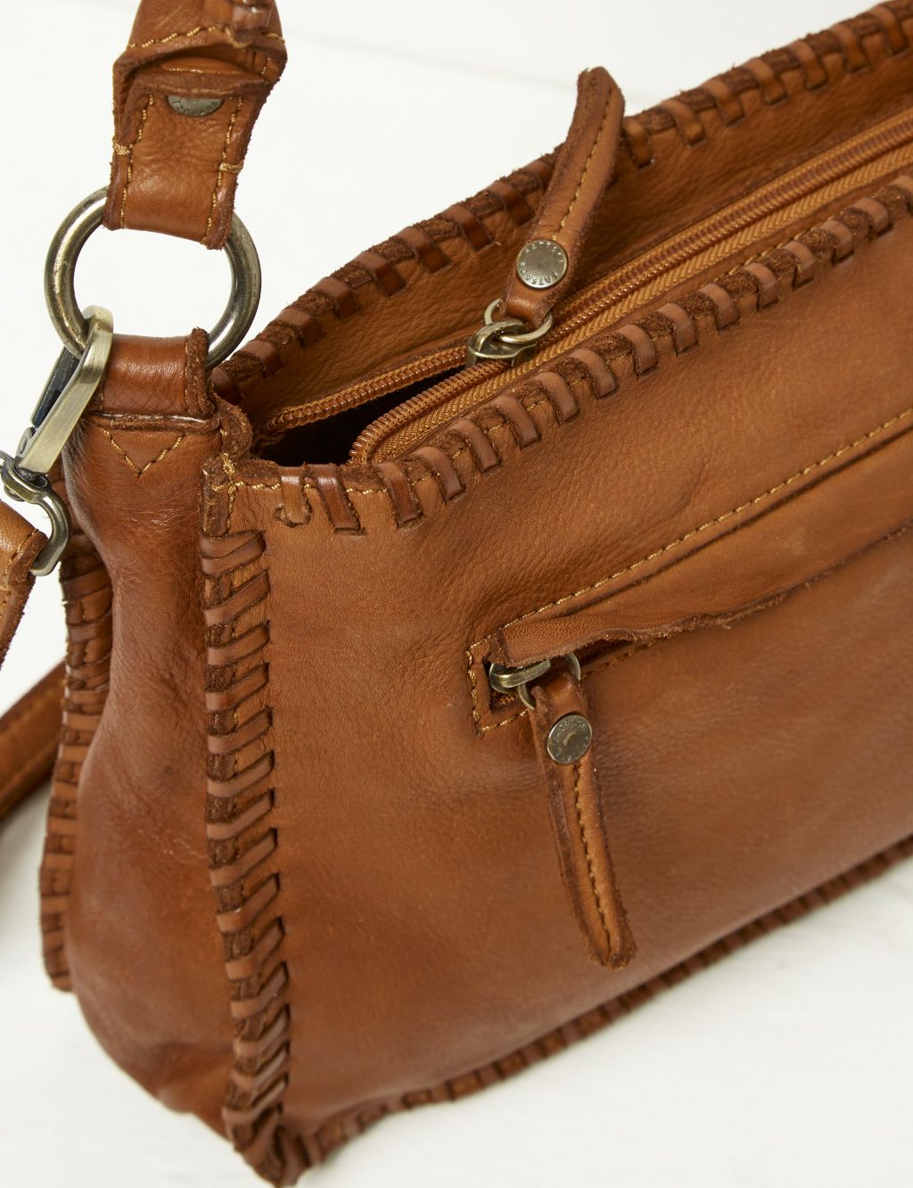 Leather Top Handle Cross Body Bag image 2