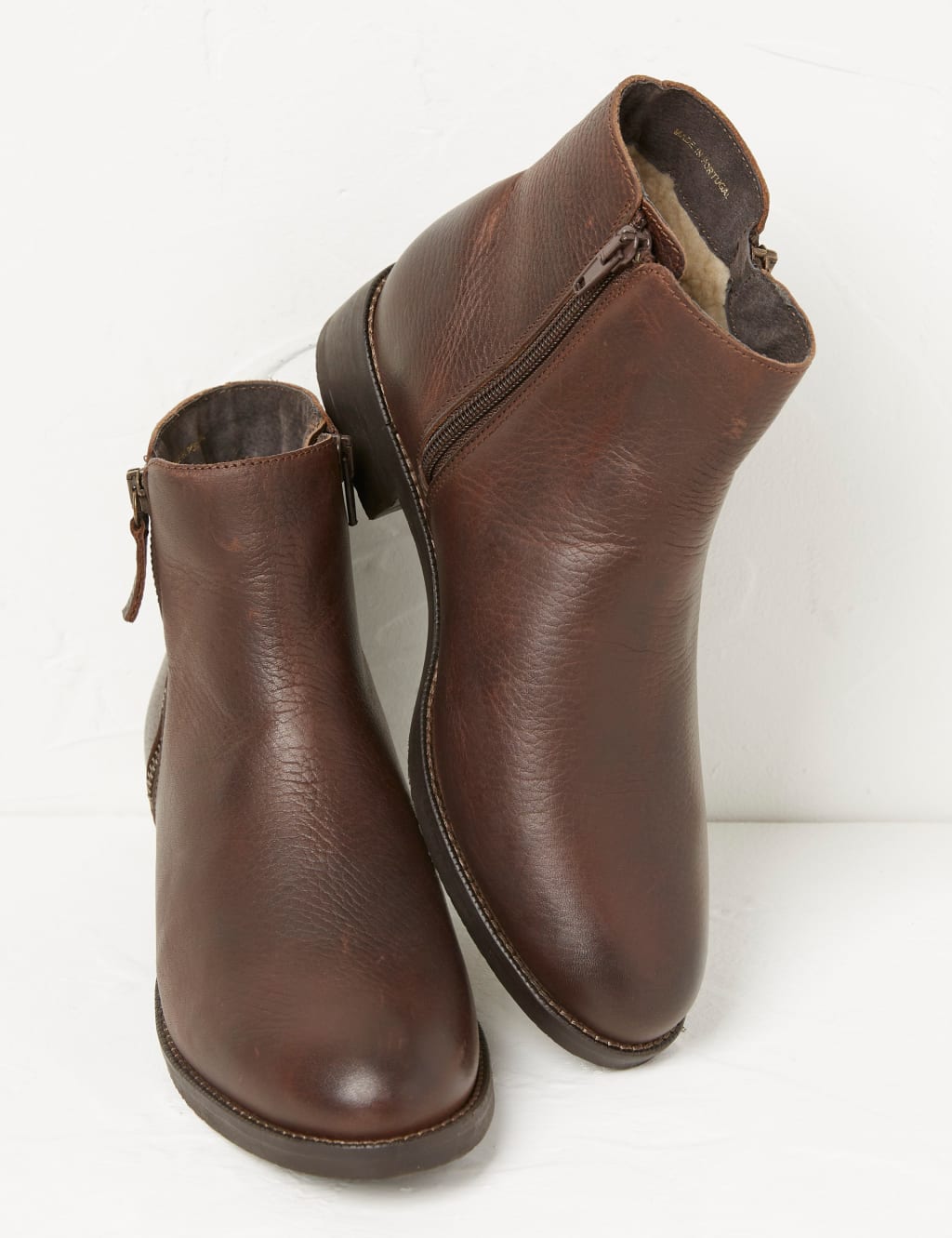 Leather Flat Ankle Boots image 2