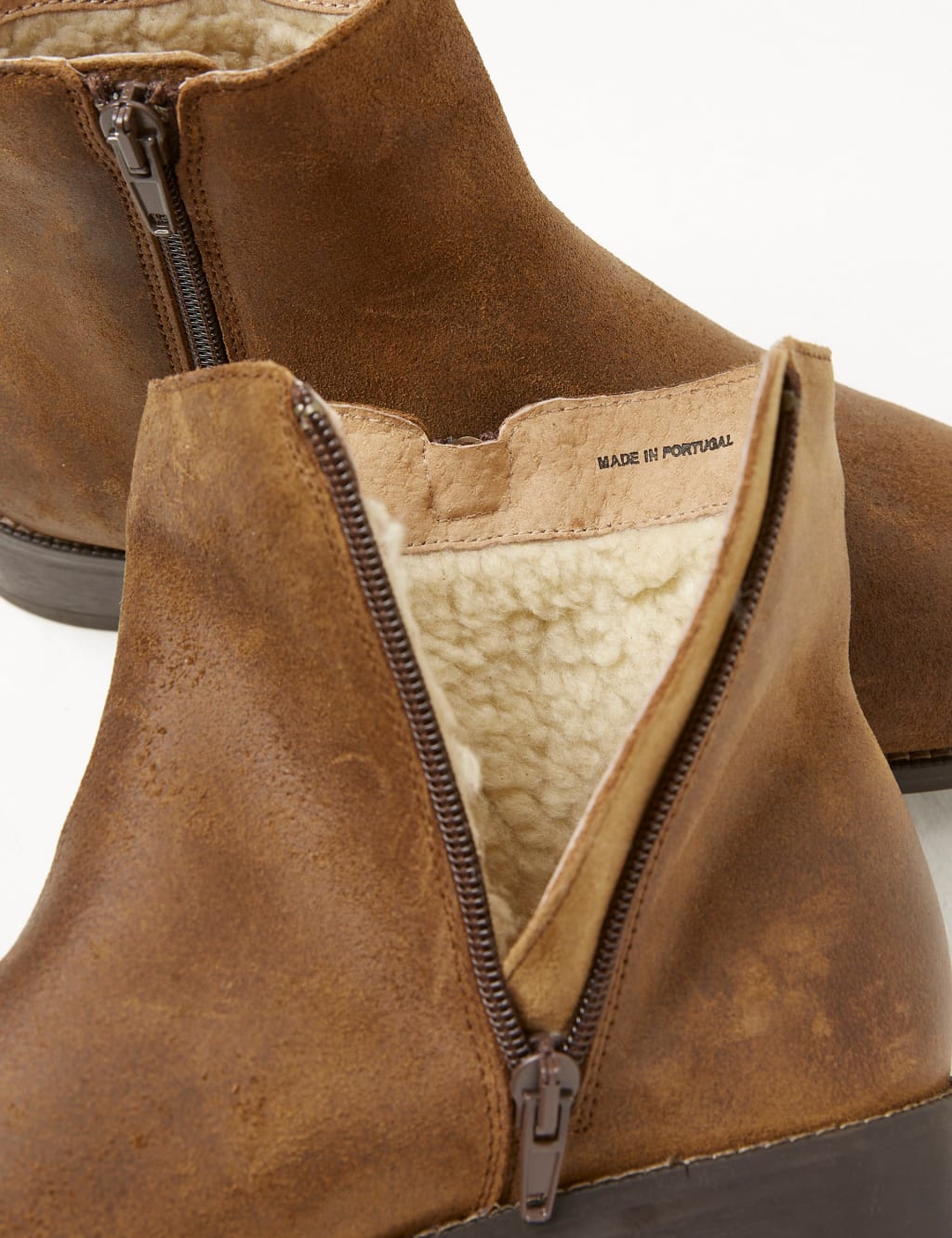Leather Flat Ankle Boots image 5